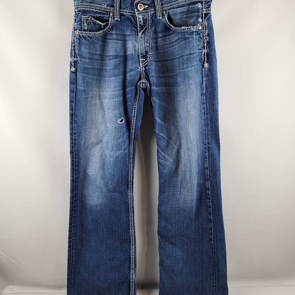 BKE Buckle Jeans Men 32L Justin Bootcut Vintage Classic Relaxed Denim Distressed - Picture 1 of 16